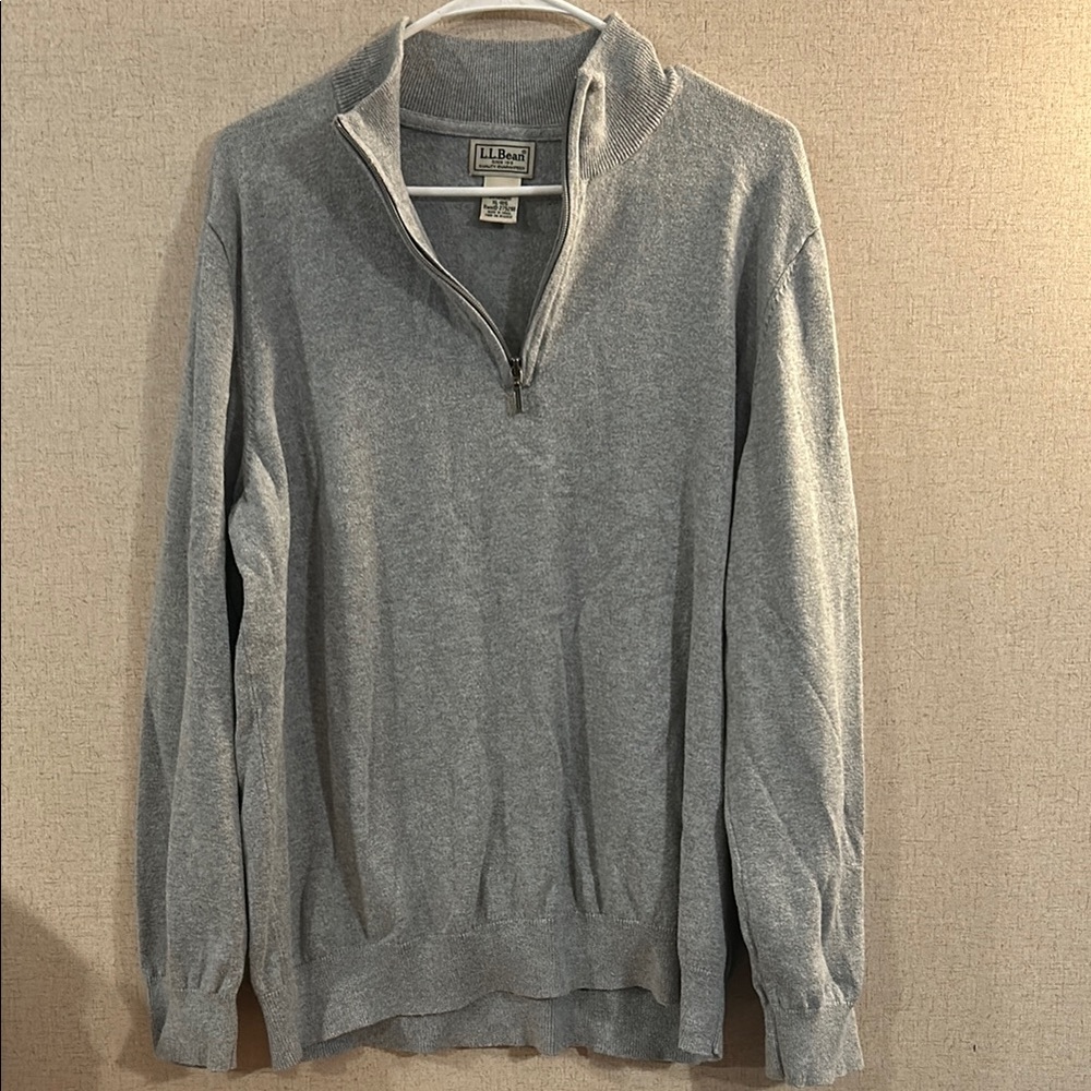 L.L. Bean Men's Gray Half-Zip Sweater